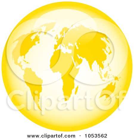 Royalty-Free Clip Art Illustration of a Shiny Yellow World Globe by Prawny