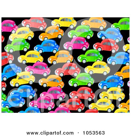 Royalty-Free Clip Art Illustration of a Background Pattern Of Colorful Cars by Prawny