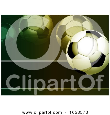 Royalty-Free Vector Clip Art Illustration of a Bouncing Soccer Ball Background by elaineitalia