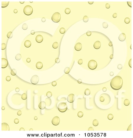 Royalty-Free Vector Clip Art Illustration of a Seamless Background Of Water Droplets On A Greenish Yellow Surface by elaineitalia