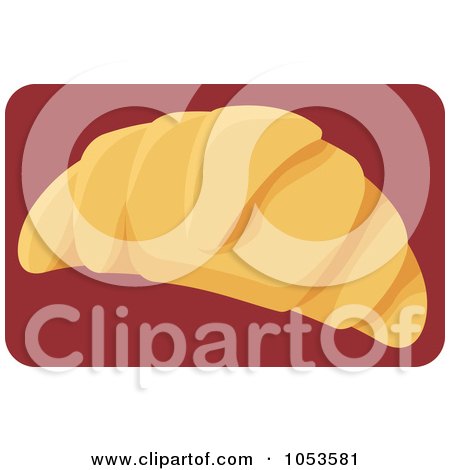 Royalty-Free Vector Clip Art Illustration of a Croissant On Red by Any Vector