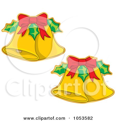 Royalty-Free Vector Clip Art Illustration of a Digital Collage Of Christmas Jingle Bell Stickers by Any Vector
