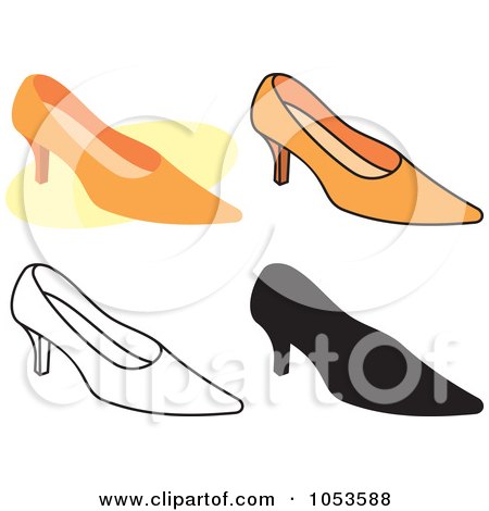 Royalty-Free Vector Clip Art Illustration of a Digital Collage Of High Heel Shoes by Any Vector