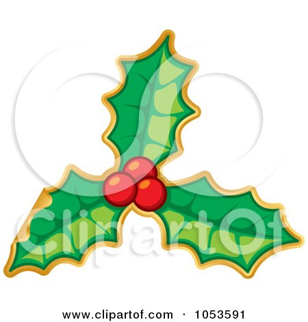 Royalty-Free Vector Clip Art Illustration of a Peeling Christmas Holly Sticker by Any Vector