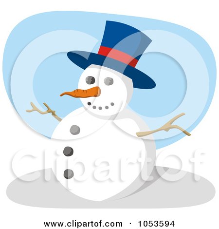 Royalty-Free Vector Clip Art Illustration of a Jolly Snowman by Any Vector
