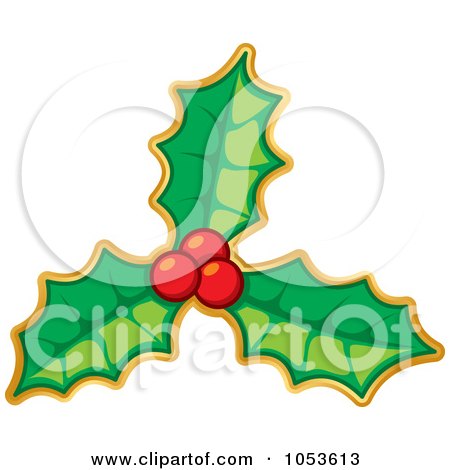Royalty-Free Vector Clip Art Illustration of a Christmas Holly Sticker by Any Vector