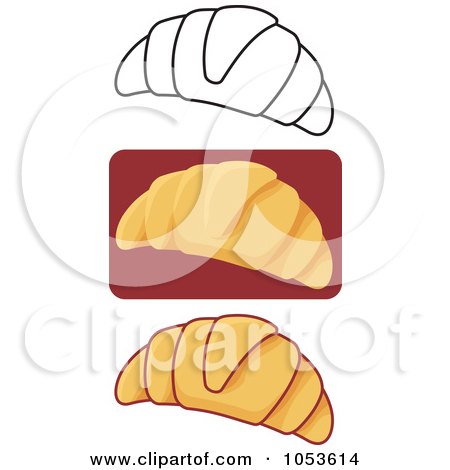 Royalty-Free Vector Clip Art Illustration of a Digital Collage Of Croissants by Any Vector