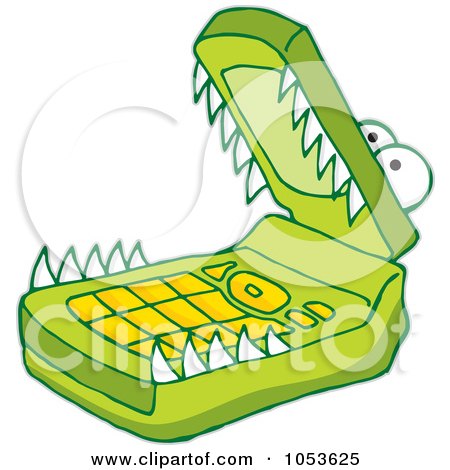 Royalty-Free Vector Clip Art Illustration of an Alligator Cell Phone by Any Vector
