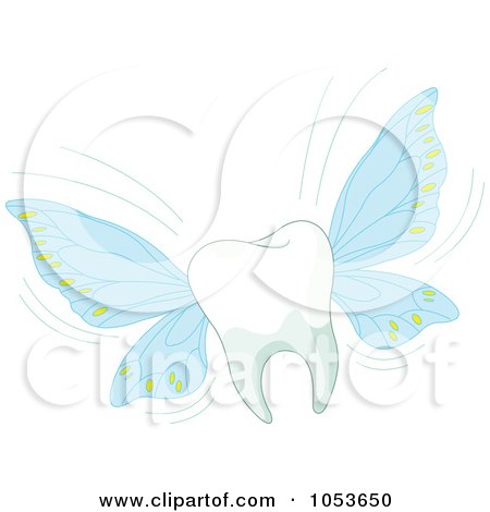 Royalty-Free Vector Clip Art Illustration of a Flying Tooth by Pushkin