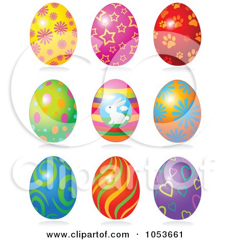 Royalty-Free Vector Clip Art Illustration of a Digital Collage Of Patterned Easter Eggs by Pushkin