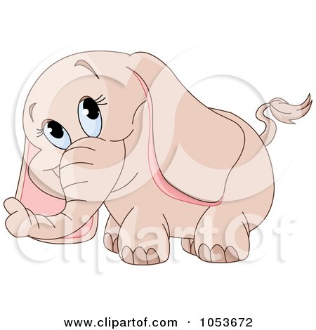 Royalty-Free Vector Clip Art Illustration of a Cute Baby Elephant by Pushkin