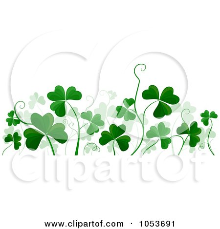 Royalty-Free Vector Clip Art Illustration of a Border Of Clovers And Tendrils by BNP Design Studio