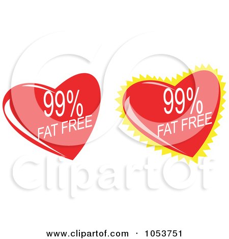 Royalty-Free Vector Clip Art Illustration of a Digital Collage Of Fat Free Hearts by patrimonio