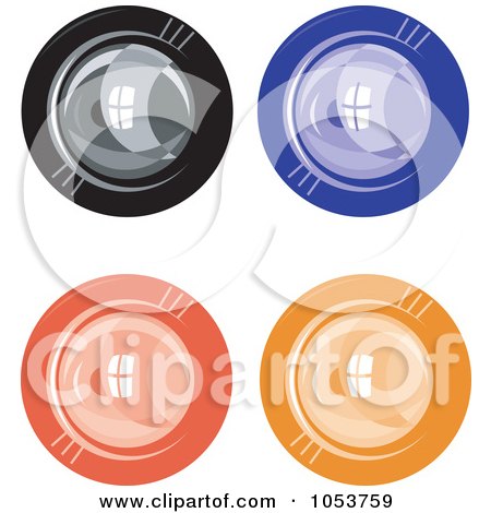 Royalty-Free Vector Clip Art Illustration of a Digital Collage Of Four Lens Buttons by patrimonio