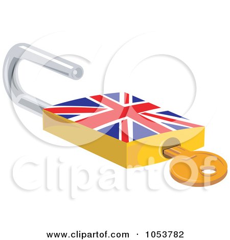 Royalty-Free Vector Clip Art Illustration of an Open British Padlock by patrimonio