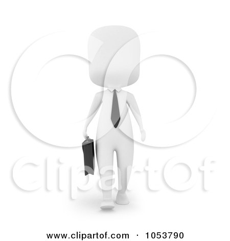 Royalty-Free 3d Clip Art Illustration of a 3d Ivory White Businessman Walking by BNP Design Studio