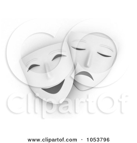 Royalty-Free 3d Clip Art Illustration of 3d Drama Masks by BNP Design Studio