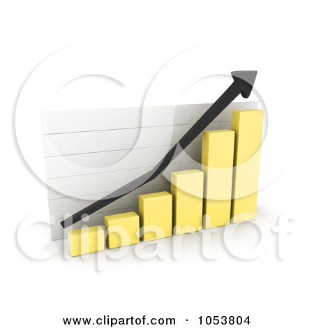 Royalty-Free 3d Clip Art Illustration of a 3d Graph With An Arrow by BNP Design Studio