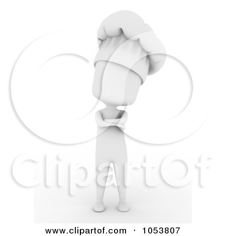 Royalty-Free 3d Clip Art Illustration of a 3d Ivory White Chef by BNP Design Studio