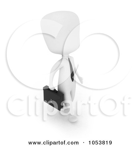 Royalty-Free 3d Clip Art Illustration of a 3d Ivory White Business Man Walking by BNP Design Studio