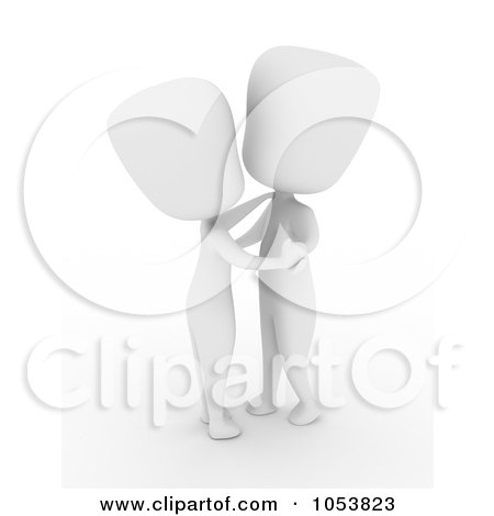 Royalty-Free 3d Clip Art Illustration of a 3d Ivory White Couple Dancing by BNP Design Studio