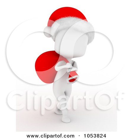 Royalty-Free 3d Clip Art Illustration of a 3d Ivory White Man Santa by BNP Design Studio