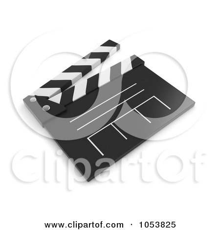 Royalty-Free 3d Clip Art Illustration of a 3d Clapper Board by BNP Design Studio