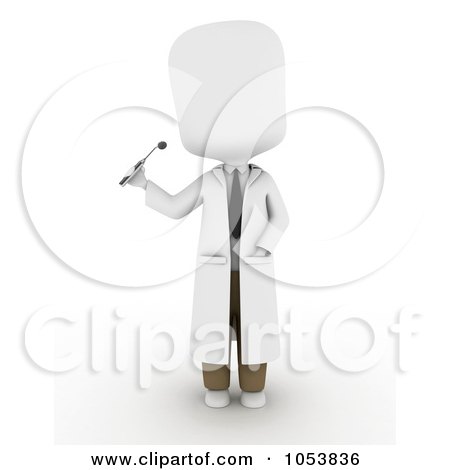 Royalty-Free 3d Clip Art Illustration of a 3d Ivory White Man Dentist by BNP Design Studio