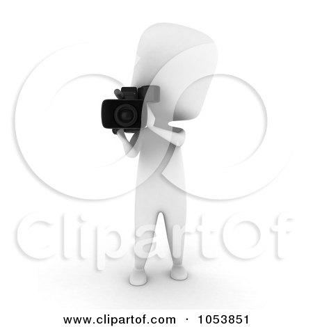 Royalty-Free 3d Clip Art Illustration of a 3d Ivory White Man Photographer by BNP Design Studio