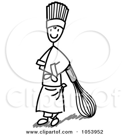 Royalty-Free Vector Clip Art Illustration of a Stick Man Chef With A Whisk by Frog974