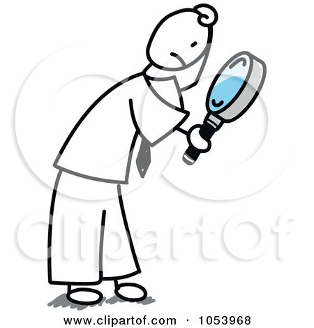 Royalty-Free Vector Clip Art Illustration of a Stick Man Searching by Frog974
