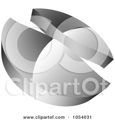 Royalty-Free 3d Vector Clip Art Illustration of a Silver Abstract Logo by vectorace