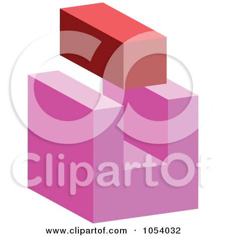 Royalty-Free 3d Vector Clip Art Illustration of a Red Brick And Abstract Pink Block Logo by vectorace