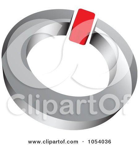 Royalty-Free 3d Vector Clip Art Illustration of a Red And Silver Ring Logo by vectorace