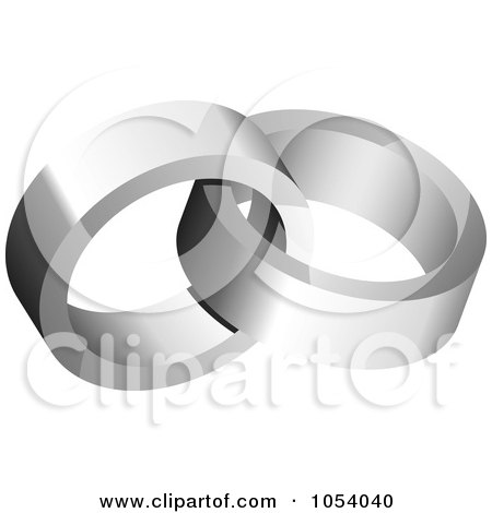 Royalty-Free 3d Vector Clip Art Illustration of a Silver Rings Logo by vectorace