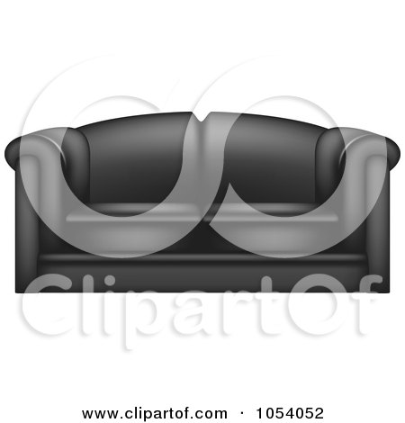 Royalty-Free Vector Clip Art Illustration of a 3d Black Leather Couch by vectorace