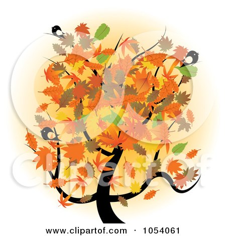 Royalty-Free Vector Clip Art Illustration of Birds In An Autumn Tree by vectorace