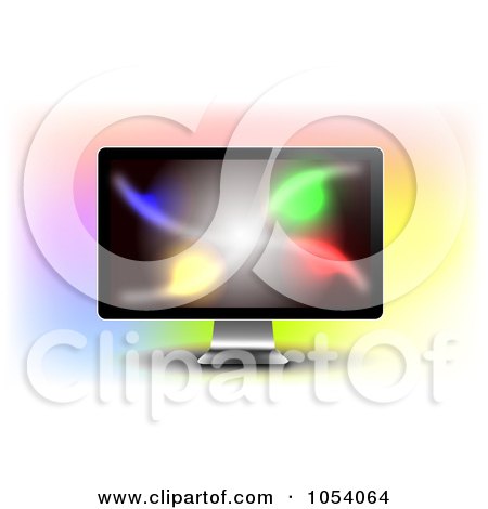 Royalty-Free Vector Clip Art Illustration of a Colorful Display On A 3d LCD Monitor by vectorace