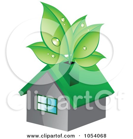 Royalty-Free Vector Clip Art Illustration of Dewy Green Leaves Growing In A Chimney by vectorace