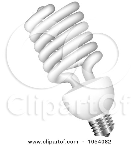 Royalty-Free Vector Clip Art Illustration of a Spiral Fluorescent Light Bulb by vectorace