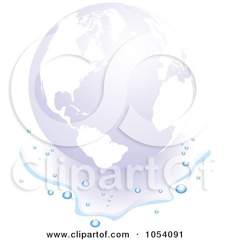 Royalty-Free Vector Clip Art Illustration of a Faint Globe In A Puddle Of Water by vectorace