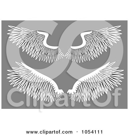 Royalty-Free Vector Clip Art Illustration of a Digital Collage Of Two Pairs Of White Wings by vectorace
