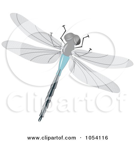 Royalty-Free Vector Clip Art Illustration of a Blue And Gray Dragonfly by vectorace
