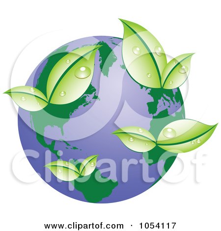 Royalty-Free Vector Clip Art Illustration of a Dewy Green Leaves Sprouting On Earth by vectorace