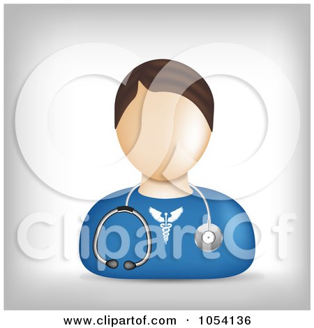 Royalty-Free Vector Clip Art Illustration of a Male Medic Avatar by vectorace