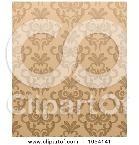 Royalty-Free Vector Clip Art Illustration of an Ornate Seamless Tan Background by vectorace