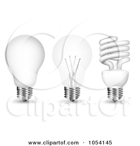 Royalty-Free Vector Clip Art Illustration of a Digital Collage Of 3d Light Bulbs by vectorace
