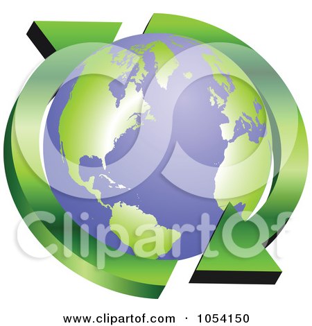 Royalty-Free Vector Clip Art Illustration of Green Arrows Around Earth by vectorace