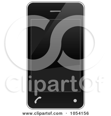 Royalty-Free Vector Clip Art Illustration of a 3d Black Cell Phone by vectorace