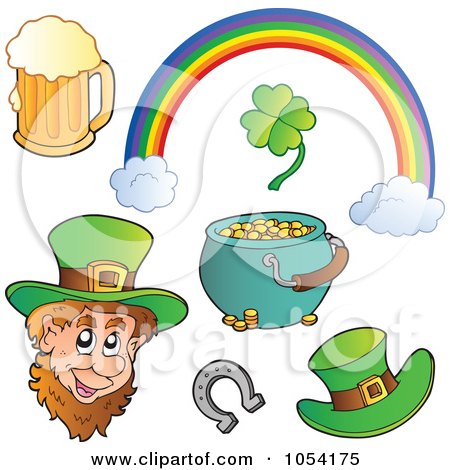 Royalty-Free Vector Clip Art Illustration of a Digital Collage Of St Patricks Day Icons by visekart